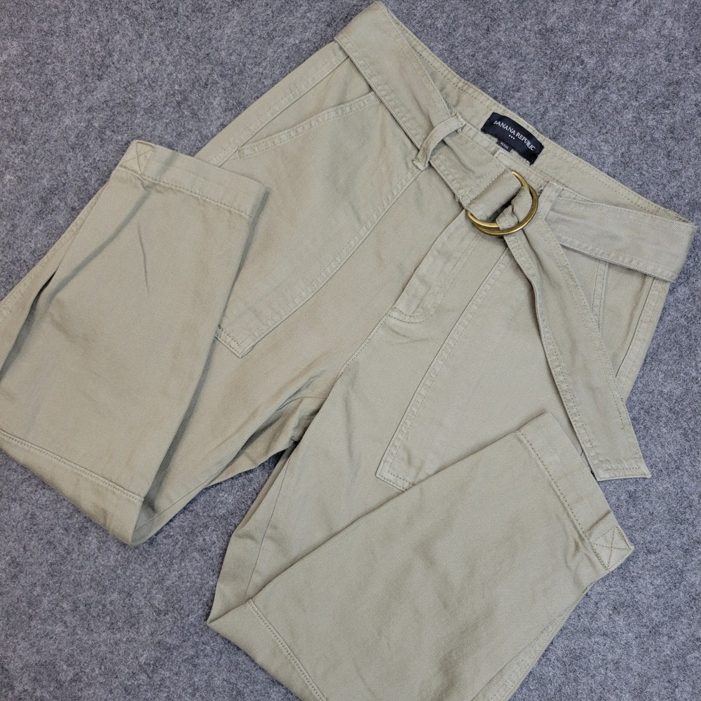 Banana Republic Pants Womens 2P Beige D Ring Belt Utility Cargo‎ Y2K Street Hip